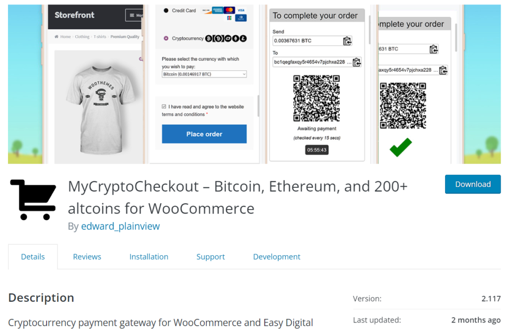 mycryptocheckout — платежные шлюзы криптовалюты для woocommerce