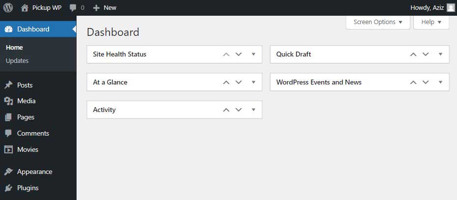 WordPress Dashboard