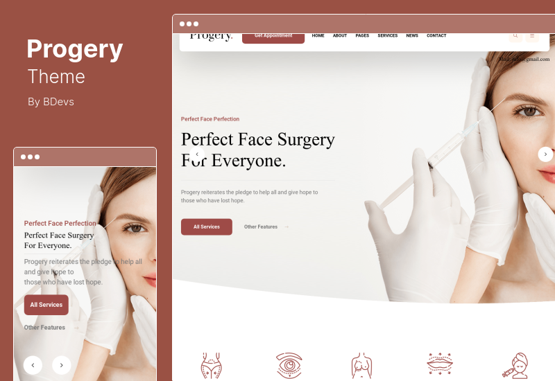 Progery Theme - тема WordPress для пластической хирургии