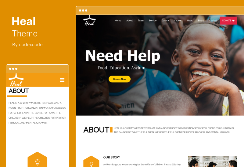 Heal Theme - ธีม WordPress การกุศลอเนกประสงค์