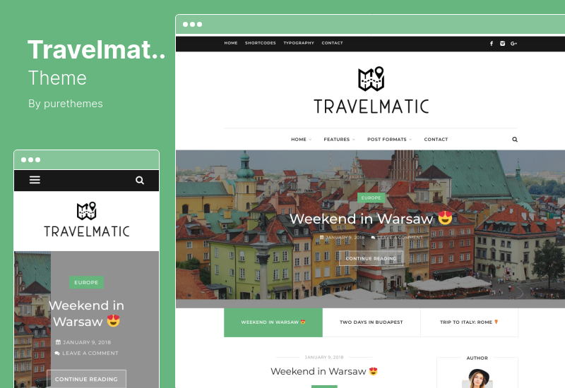 ธีม Travelmatic - บล็อกการเดินทางผจญภัย WordPress Theme