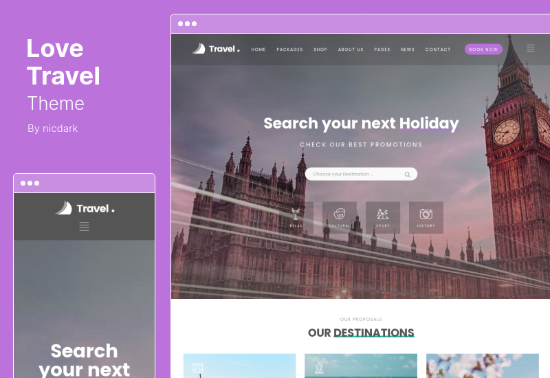 Love Travel Theme - Kreatives Reisebüro WordPress Theme