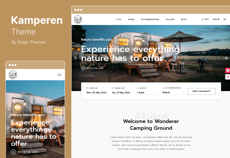 Kamperen-Theme - WordPress-Thema für Camping-Abenteuertourismus