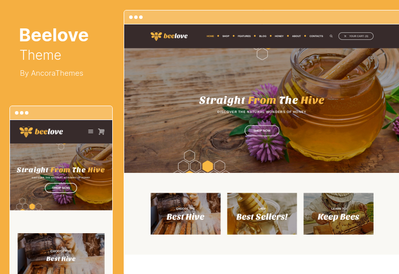 ธีม Beelove - การผลิตน้ำผึ้งและขนมหวานร้านค้าออนไลน์ WordPress Theme