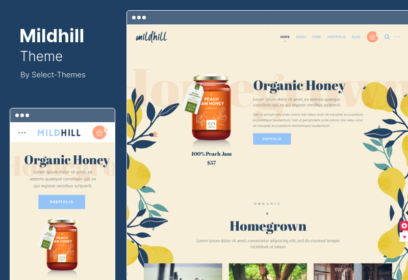 Tema Mildhill - Tema WordPress de Loja de Alimentos Orgânicos