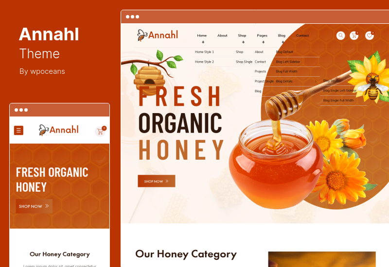 Thème Annahl - Thème WordPress Bio & Honey Shop