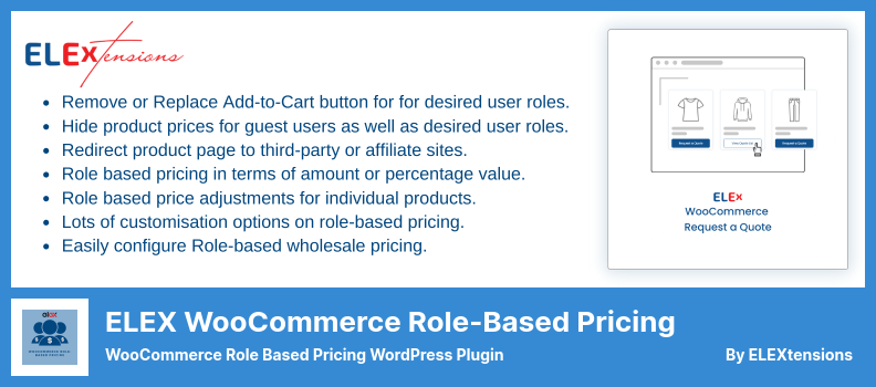 ELEX WooCommerce Role-Based Pricing Plugin プラグイン - WooCommerce Role Based Pricing WordPress プラグイン