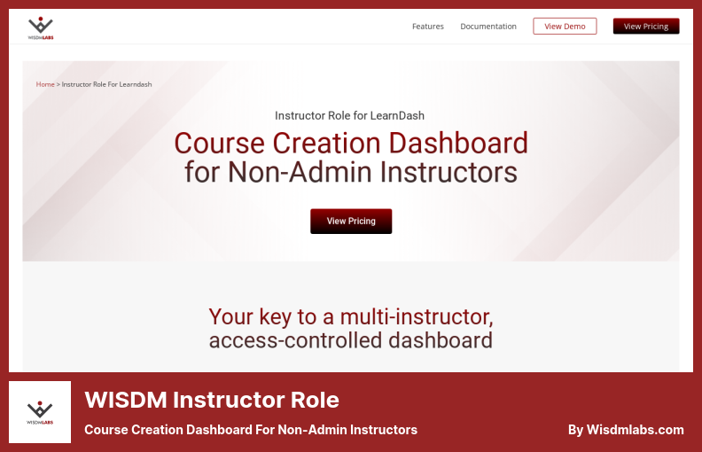 WISDM Instructor Role Plugin – Kurserstellungs-Dashboard für Nicht-Admin-Instruktoren