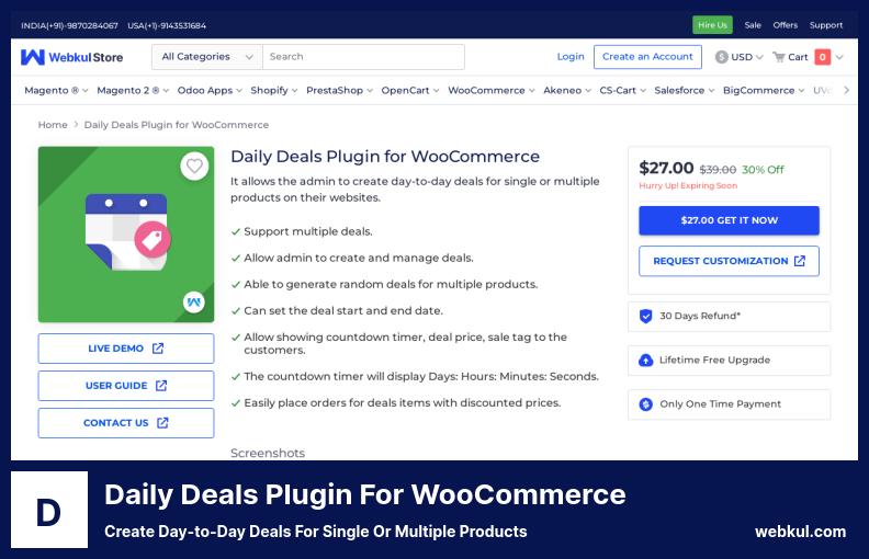 WooCommerce 플러그인용 일일 거래 플러그인 - 단일 또는 여러 제품에 대한 일일 거래 생성