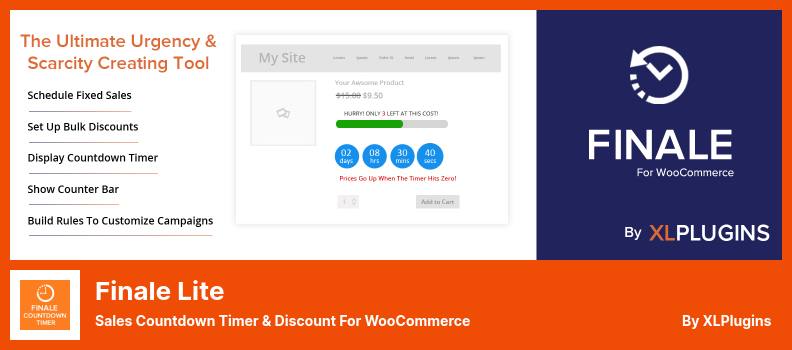 ปลั๊กอิน Finale Lite - ตัวจับเวลาการขายและส่วนลดสำหรับ WooCommerce