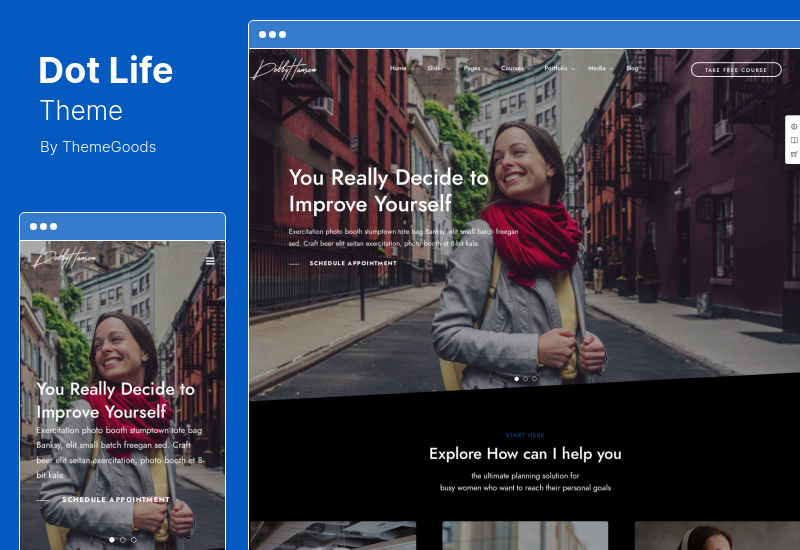 ธีม DotLife - หลักสูตรออนไลน์โค้ช ธีม WordPress