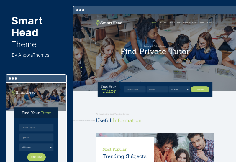 Tema SmartHead - Layanan Bimbingan Belajar & Tema WordPress Pendidikan Sekolah Online