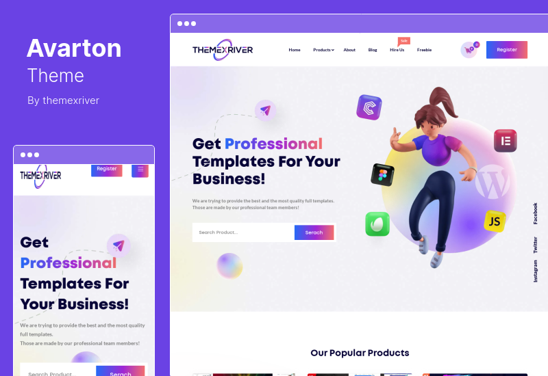 Motyw Avarton - Kursy online Motyw WordPress