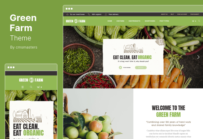 Tema Green Farm - Tema WordPress pentru alimente organice