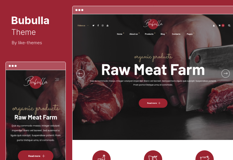 Bubulla Theme - Peternakan Daging & Toko Makanan Laut Tema WordPress