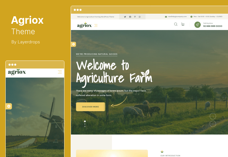 Agriox Teması - Tarım Tarımı WordPress Teması