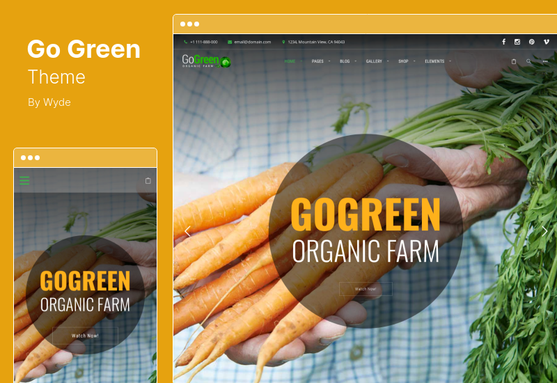 GoGreen Theme - Tema de WordPress para alimentos orgánicos, granjas y negocios de mercado