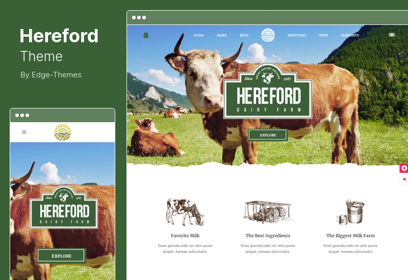 Thème Hereford - Thème WordPress pour l'agriculture et l'alimentation biologique