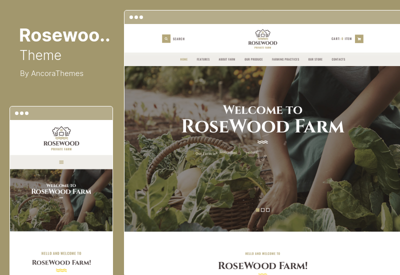 Tema Rosewood - Tema WordPress Pertanian Pertanian Organik Eco