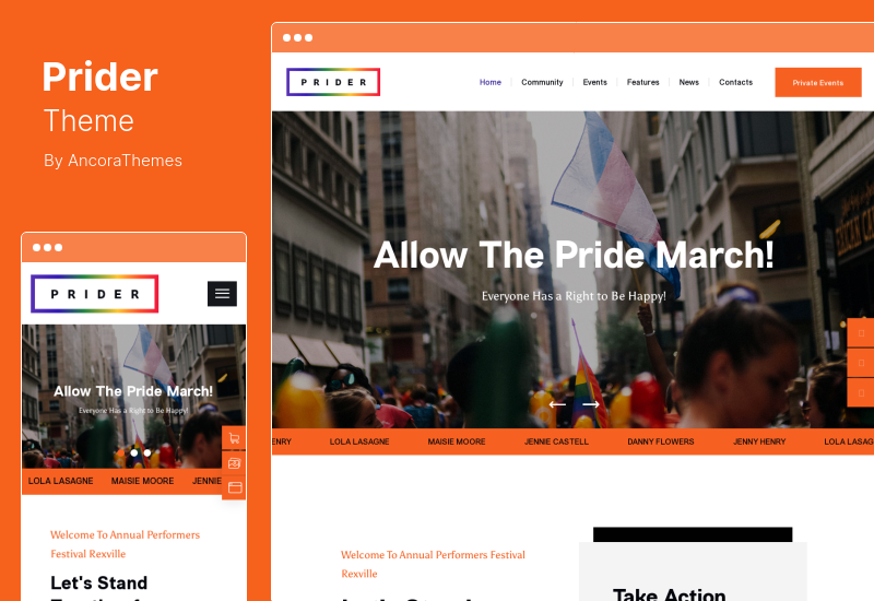 موضوع Prider - LGBT & Gay Rights Festival WordPress Theme