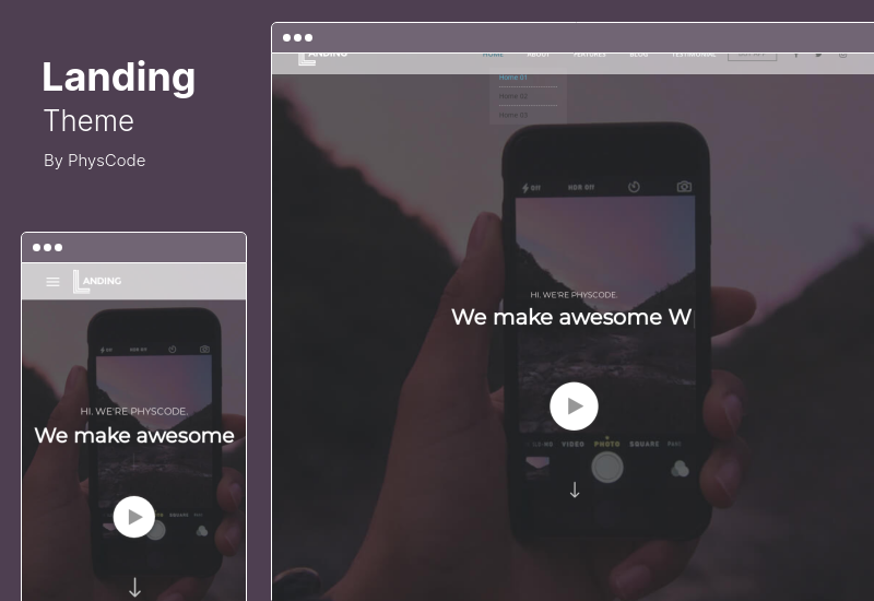 Tema Landing - Tema WordPress Halaman Landing Aplikasi Seluler