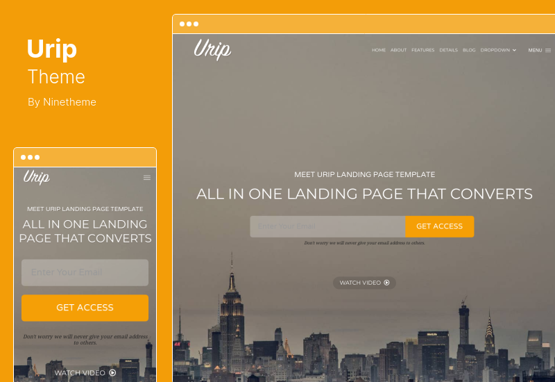 Motyw Urip - Motyw WordPress na Landing Page