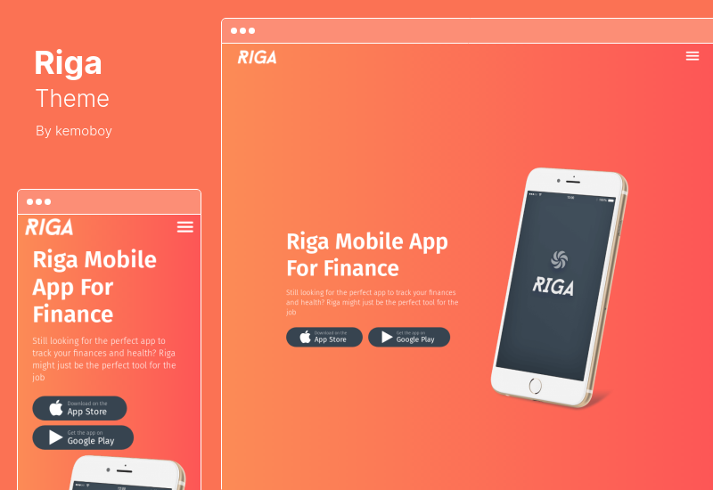 Riga-Theme - Mobile App WordPress Landing Page Theme