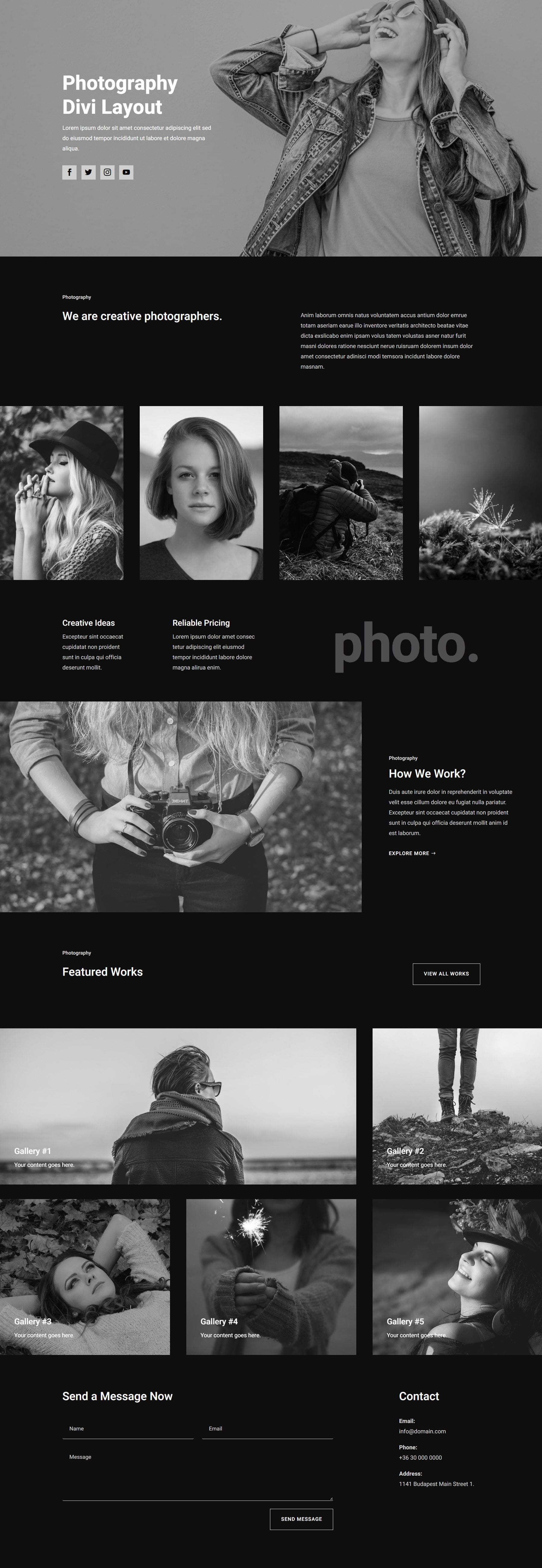 Divi Product Highlight Homepage 25 Divi Layout Pack Fotografía