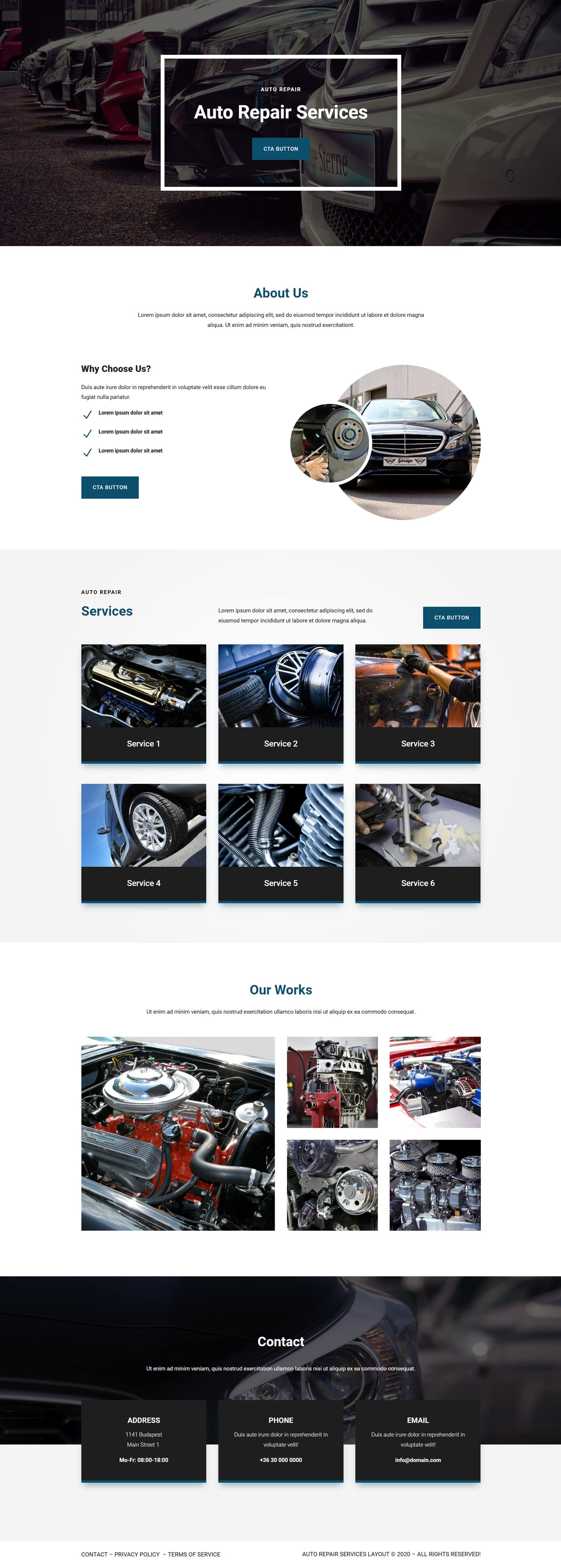 Divi Product Highlight Homepage 25 Divi Layout Pack Reparación de automóviles