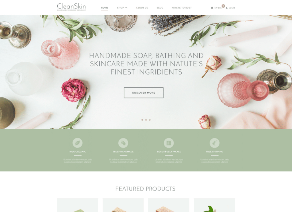 CleanSkin - 수제 유기농 비누 & 천연 화장품 Shop WordPress Theme