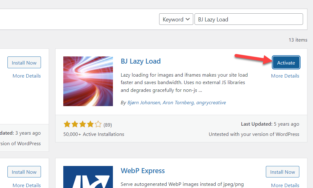 attiva bj lazy load - immagini di lazy load in wordpress