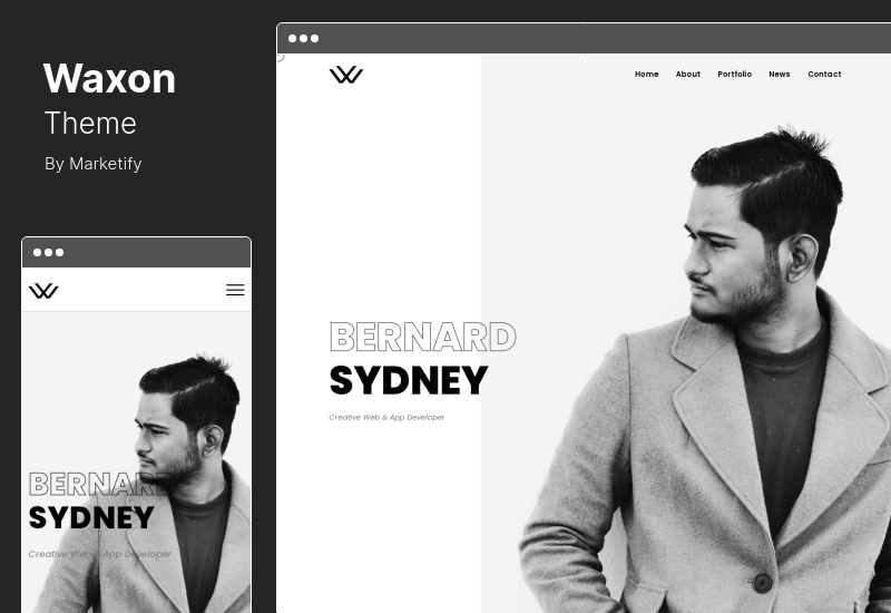 Waxon Theme - سمة WordPress للمحفظة الشخصية