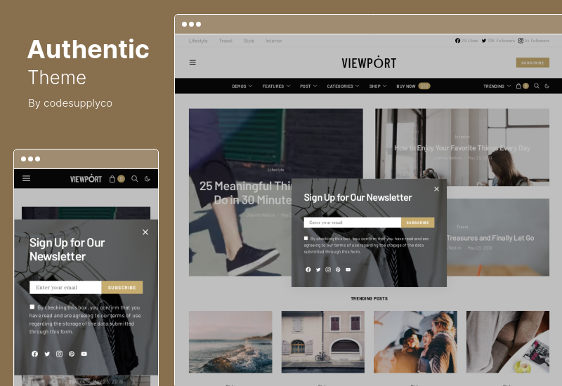 ธีมแท้ - บล็อกไลฟ์สไตล์ & นิตยสาร WordPress Theme