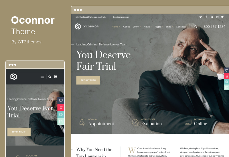 Oconnor Theme - Law, Lawyer & Attorney WordPress テーマ