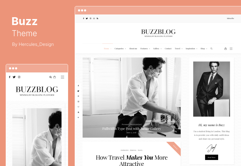 Buzz Theme - Tema de WordPress para revista y blog de estilo de vida