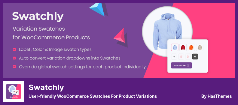 Plugin Swatchly - Campioni WooCommerce intuitivi per variazioni di prodotto