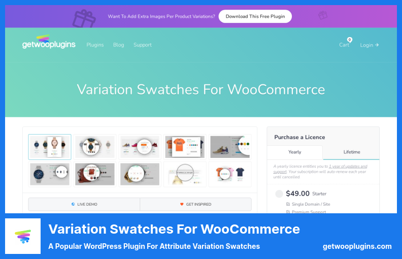 Variation Swatches for WooCommerce Plugin - un plugin WordPress populaire pour les nuances de variation d'attribut