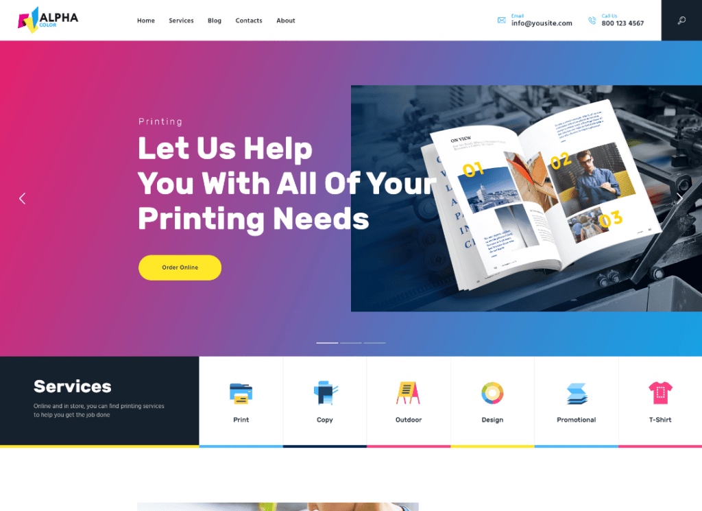 알파컬러 | Type Design Agency & 3D Printing Services WordPress Theme + Elementor