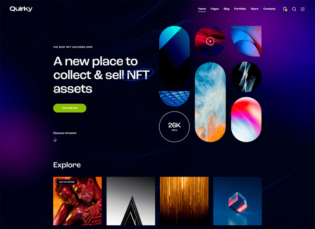 Quirky - NFT, Token & Blockchain WCFM Marketplace WordPress Theme