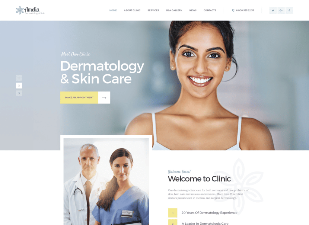 Accalia - Dermatology Clinic & Cosmetology Center Medical WordPress Theme