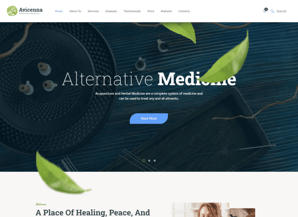 Avicenna - 대체 민간 요법 의사 WordPress Theme + Shop