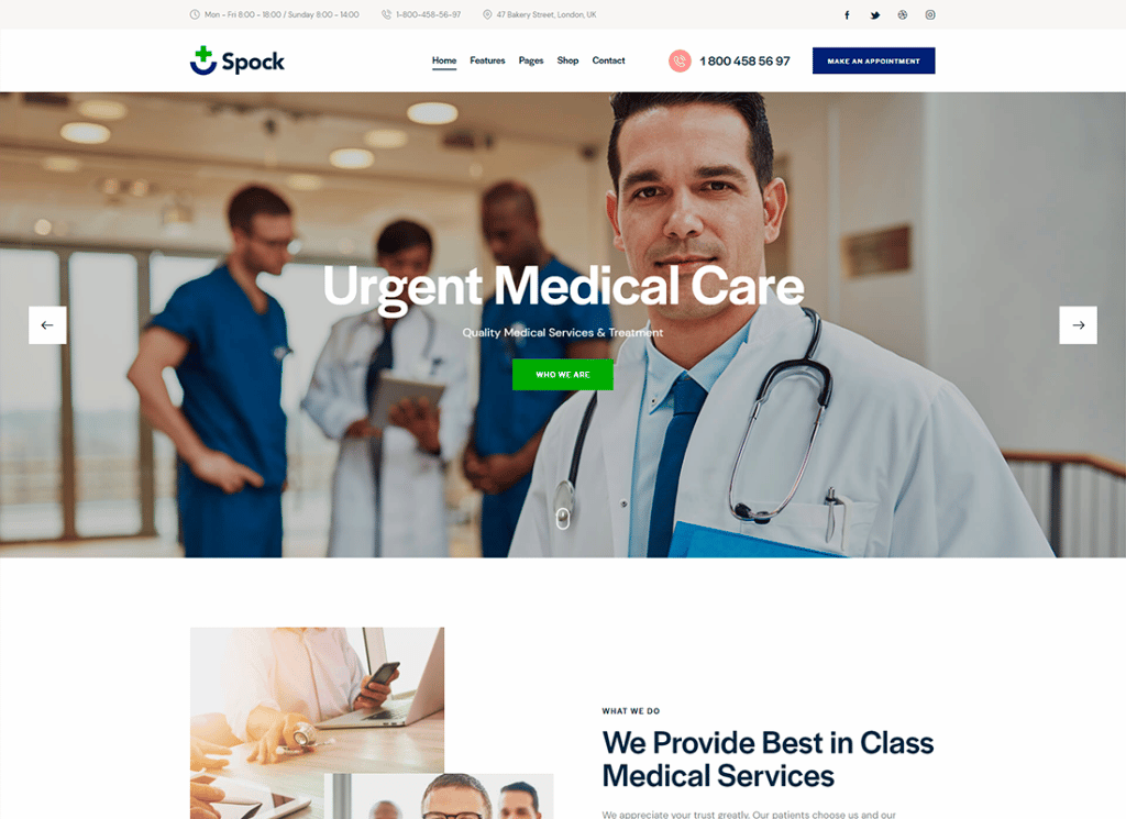 Spock - Medical Elementor 멀티 스킨 WordPress 테마