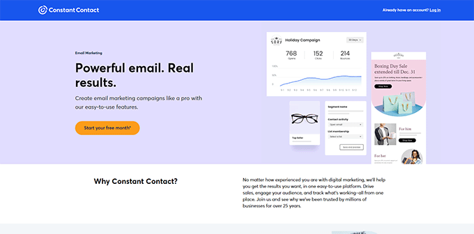 Site-ul Constant Contact