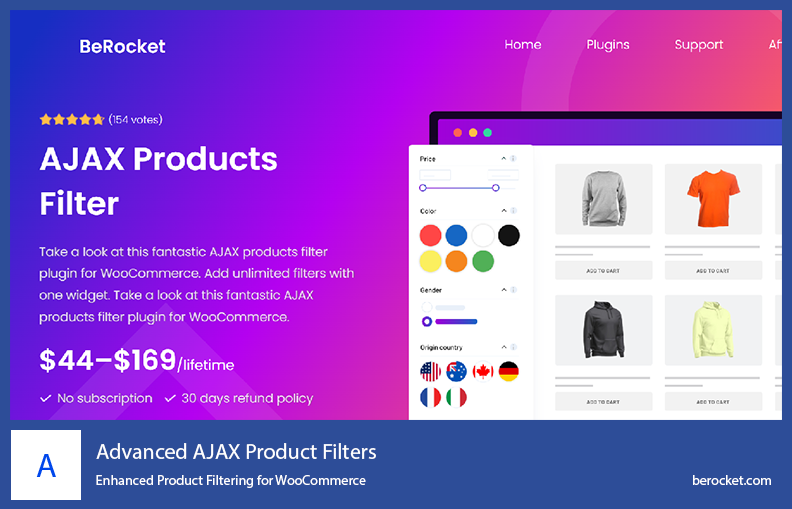 البرنامج المساعد المتقدم لفلاتر منتجات AJAX - تصفية المنتجات المحسّنة لـ WooCommerce