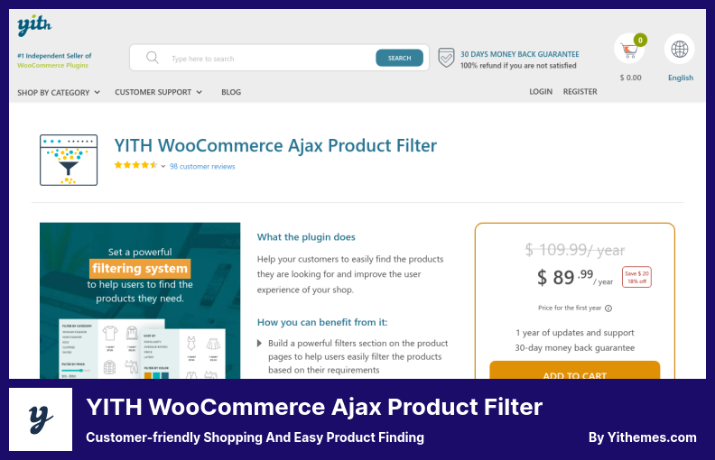 YITH WooCommerce Ajax Product Filter Plugin - التسوق الصديق للعملاء وإيجاد المنتج بسهولة