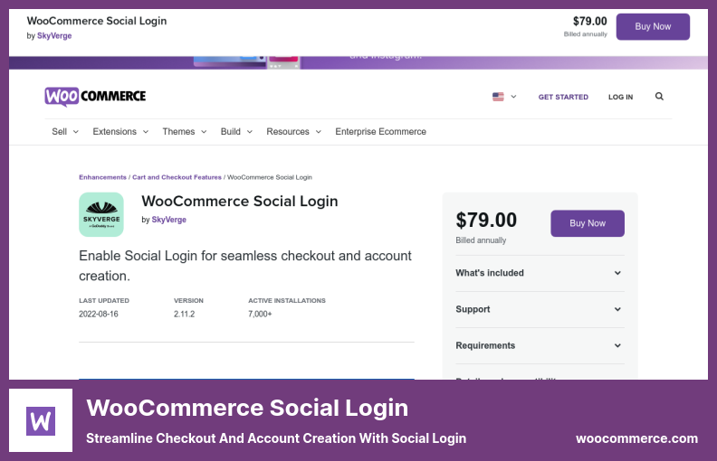 WooCommerce 소셜 로그인 플러그인 - 소셜 로그인으로 결제 및 계정 생성 간소화