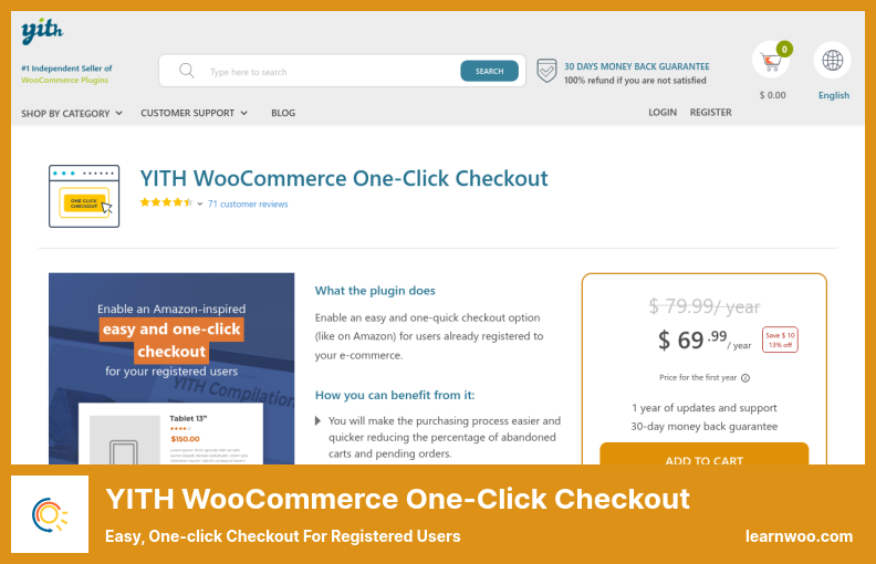 YITH WooCommerce 一键结帐插件 - 注册用户的简单一键结帐