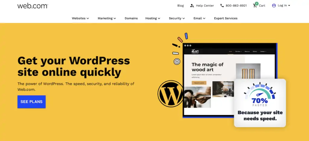 Web.com hosting WordPress murah