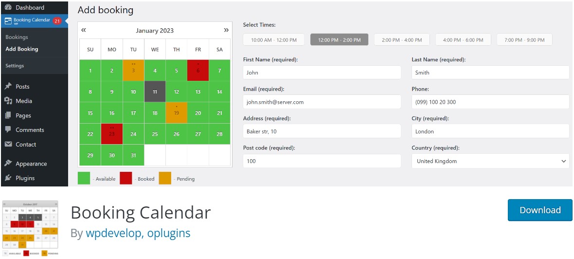 calendario de reservas: el complemento de wordpress de reserva de citas más popular