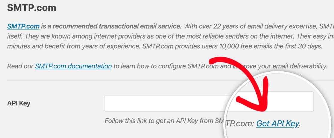 API-ключ SMTP